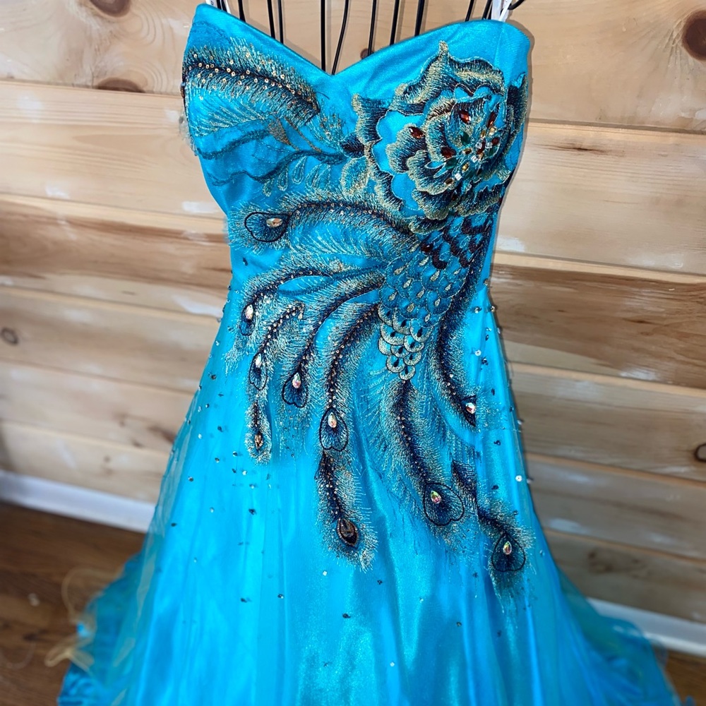 Peacock prom dress